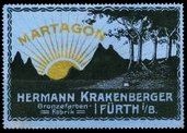 Martagon Bronzefarben Berge blau