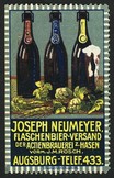 Neumeyer Flaschenbier - Versand der Actienbrauerei z Hasen Augsburg