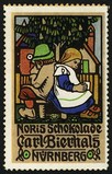 Noris Schokolade Carl Bierhals Nurnberg (2 Kinder unter Baum)