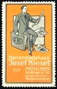 Kiesel Herrenmodehaus Zeitungsleser orange